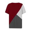 Women's Tops Short Sleeve Casual Plus Size Pullover Printed 2024 Summer Blouse Tees V Neck Fashion Button T Shirt Business Tops for Women Office Professional1-Wine,Medium view 3