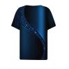 Generic Women's Tops Short Sleeve Fashion Plus Size Pullover Button V Neck Blouse Tees Printed 2024 Summer Casual T Shirt Short Sleeve Cotton Blouses for Women2-Dark Blue,Large view 2