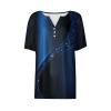 Generic Women's Tops Short Sleeve Fashion Plus Size Pullover Button V Neck Blouse Tees Printed 2024 Summer Casual T Shirt Short Sleeve Cotton Blouses for Women2-Dark Blue,Large view 3