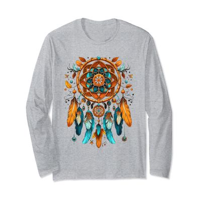 dreamcatcher made of indian feathers native american Long Sleeve T-Shirt