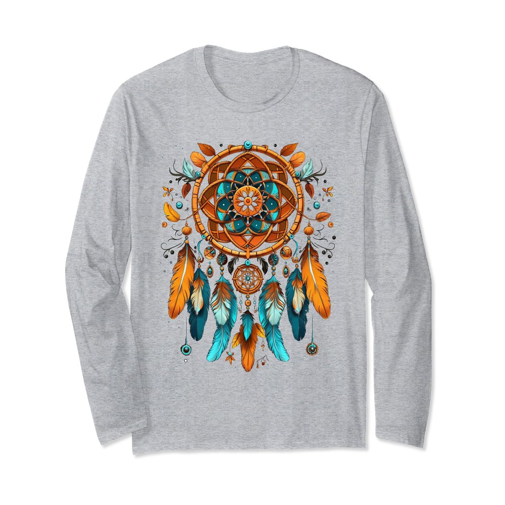 dreamcatcher made of indian feathers native american Long Sleeve T-Shirt