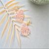 Monstera earrings Pink view 3