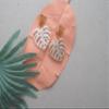 Monstera earrings Pink view 4