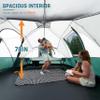 8 Person Camping Tent with Porch, Large Family Tents for Camping, PU1000MM Waterproof Tent with 5 Mesh Windows, Removable Rainfly, Reflective Windproof Rope, Big Dome Tent Fits 3 Queen Airbeds view 2
