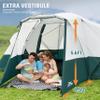 8 Person Camping Tent with Porch, Large Family Tents for Camping, PU1000MM Waterproof Tent with 5 Mesh Windows, Removable Rainfly, Reflective Windproof Rope, Big Dome Tent Fits 3 Queen Airbeds view 3