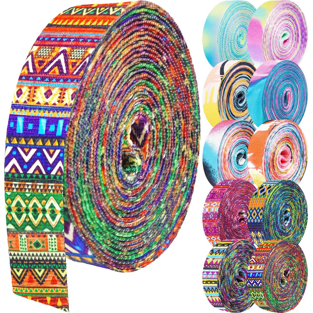 Grosun 1.5 inch Patterned Nylon Webbing Belt Webbing Straps Purse Straps Backpack Straps Nylon Belt for Seatbelt, Bags, Backpacks, Luggage (QQ, 10 Yards)