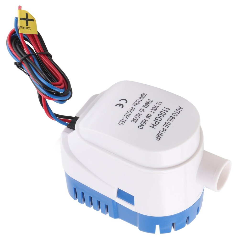 CFTGIW Boat Bilge Pump and Installation Kit DC12V 1100gph Bilge Pump with 11/8 Outlet Hose for RV Yachet