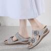 Generic Women Summer Flowers Casual Open Toe Wedges Massage Soft Bottom Slippers Breathable Slip On Shoes Sandals Women's Slide Sandals Cork (5-Grey, 7) view 2
