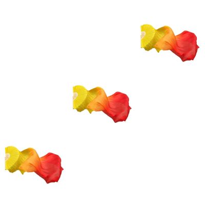 BESPORTBLE 3pcs Decorative Dance Fan Gradient Simulation Silk Fan for Belly Dance Square Parties Soft Comfortable Vibrant Colors Design