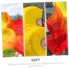 BESPORTBLE 3pcs Decorative Dance Fan Gradient Simulation Silk Fan for Belly Dance Square Parties Soft Comfortable Vibrant Colors Design view 3