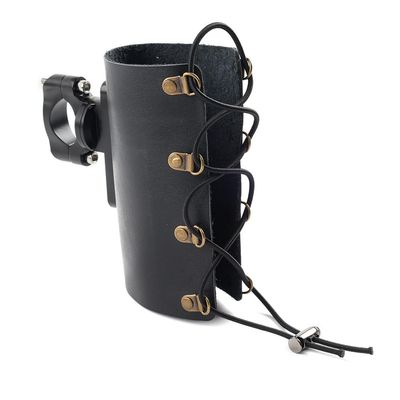 GZYF 22-28mm Cup Handlebar Holder Drink Hanging Mount Bottle Synthetic Leather Black For Universal Dirt Bike ATV Scooter Cafe Racer Chopper Motorcycle