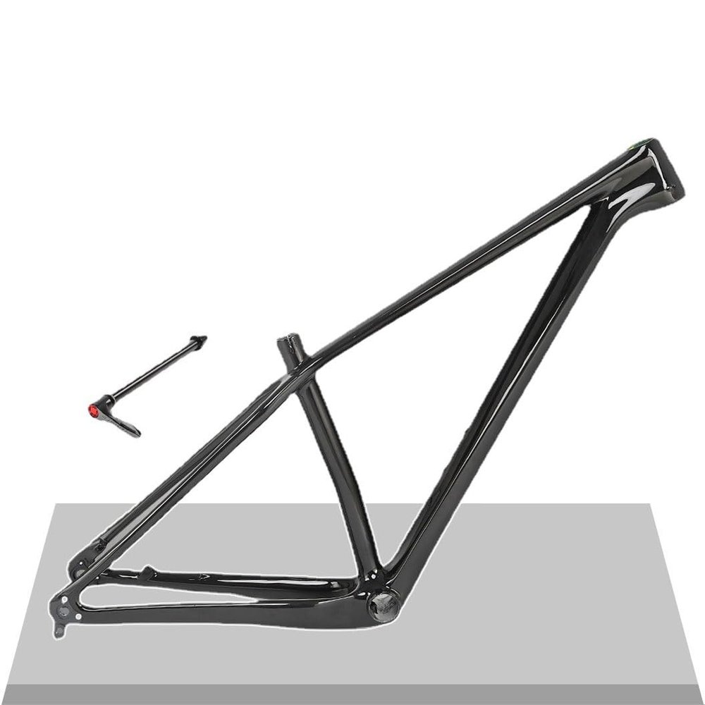 HIMALO 27.5er 29er Mountain Bike Frame Carbon Disc Brake Bike Frame 15''/17''/19'' AM XC Hardtail Frame Thru Axle 12x142mm Internal Routing (Color : Glossy Black, Size : 27.5 * 17'')