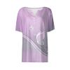 Women's Tops Short Sleeve Button Printed Blouse Tees Fashion V Neck Pullover Plus Size 2024 Summer Casual T Shirt Casual T Shirts for Women Loose Fit2-Light Pink,Medium view 2