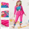 Girls Swimsuit Size 12-14 Rash Guard Swimwear Long Sleeve Floral Bathing Suit Hot Pink view 3
