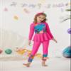 Girls Swimsuit Size 12-14 Rash Guard Swimwear Long Sleeve Floral Bathing Suit Hot Pink view 4
