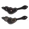 Gavigain Black Vintage Spur Strap Horse Riding Protective Gear Outdoor Rhinestone Spur Strap Leather Spur Strap Buckle view 2