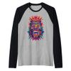 aztec tiki hawaiian mayan colorful tikis vacation Raglan Baseball Tee view 1