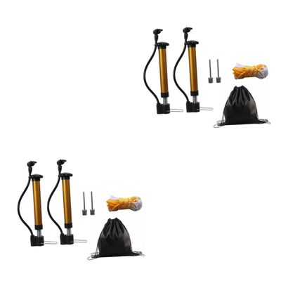 BESPORTBLE 2sets Lightweight Portable Basketball Pump Foot Pedal and Handle Includes Inflators Needles Net Bag and Ball Bag for Sports Bike and Inflatable Needs