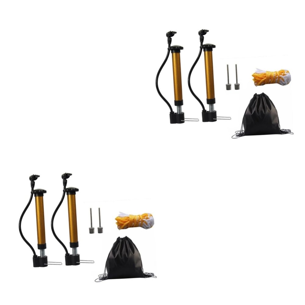 BESPORTBLE 2sets Lightweight Portable Basketball Pump Foot Pedal and Handle Includes Inflators Needles Net Bag and Ball Bag for Sports Bike and Inflatable Needs