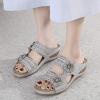 Women Summer Flowers Casual Open Toe Wedges Massage Soft Bottom Slippers Breathable Slip On Shoes Sandals Women's Slide Sandals Cork (5-Grey, 9) view 3
