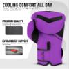 Exxact Sports Knockout Youth Boxing Gloves for Kids (3-15 Years) with Padded Protection and Wrist Support, Durable Engineered Leather Kids Boxing Gloves for Sparring (Purple/Black, 6 OZ) view 2