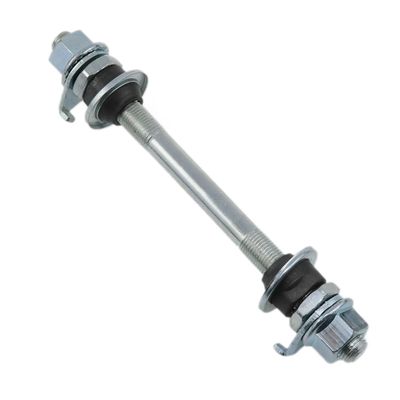 Meuey Lyot Bike Axle 145mm Bicycle Multiple Speed Front Hub Axle 3/8 Inch Silver 26 tpi Hub Cone Lock Nut Washer Kit 1PCS
