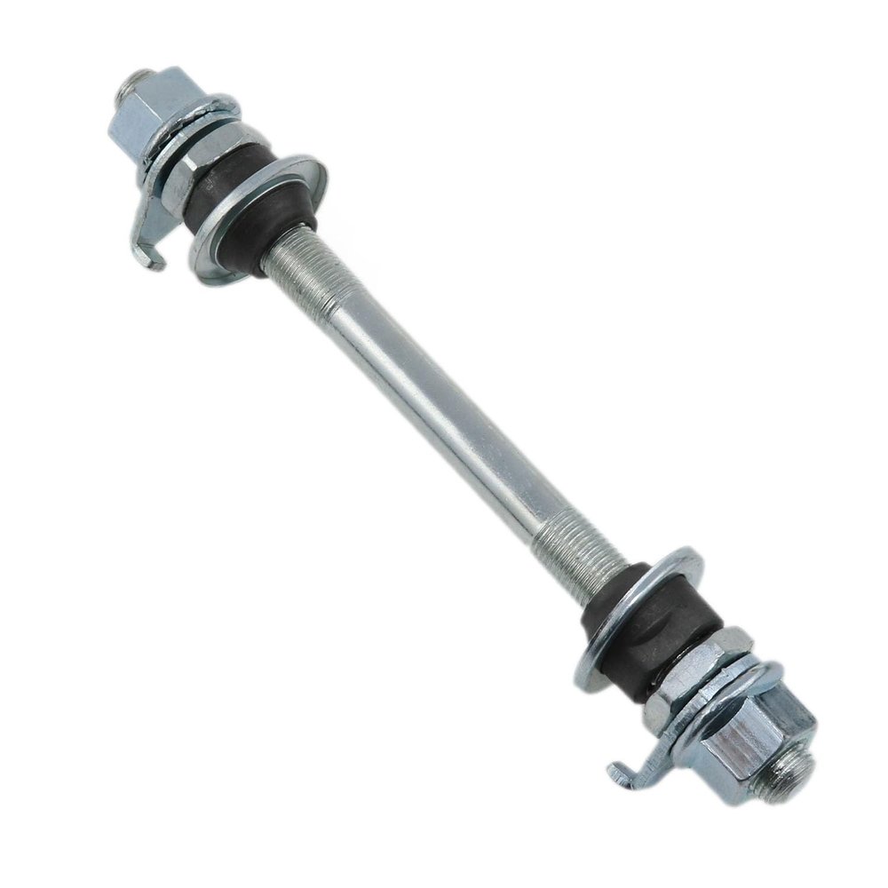 Meuey Lyot Bike Axle 145mm Bicycle Multiple Speed Front Hub Axle 3/8 Inch Silver 26 tpi Hub Cone Lock Nut Washer Kit 1PCS