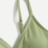 Ikevan Preteen Girls Versatile Striped Swimsuits Toddler Girl 2 Piece Swimsuit Sport Solid High Waist (Green, 8-10 Years) view 3