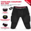 Exxact Sports Battle 7-Pad Adult Football Girdle for Men with Cup Pocket, Lightweight Padded Compression Shorts with Integrated Ultra Flex Pads, Men's Girdle Football (Black, AM) view 2