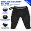 Exxact Sports Battle 7-Pad Youth Football Girdle with Cup Pocket, Lightweight Padded Compression Shorts with Integrated Ultra Flex Pads, Boys Girdle Football (Black, YM) view 2