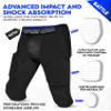 Exxact Sports Battle 7-Pad Youth Football Girdle with Cup Pocket, Lightweight Padded Compression Shorts with Integrated Ultra Flex Pads, Boys Girdle Football (Black, YM) view 3