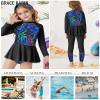 GRACE KARIN Girls Swimsuit Long Sleeve Bathing Suit Rash Guard Swimwear 4 Piece Size 5-12 view 4