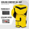 Exxact Sports Knockout Youth Boxing Gloves for Kids (3-15 Years) with Padded Protection and Wrist Support, Durable Engineered Leather Kids Boxing Gloves for Sparring (Gold/Black, 6 OZ) view 2