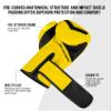 Exxact Sports Knockout Youth Boxing Gloves for Kids (3-15 Years) with Padded Protection and Wrist Support, Durable Engineered Leather Kids Boxing Gloves for Sparring (Gold/Black, 6 OZ) view 3