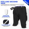 Exxact Sports Battle 7-Pad Youth Football Girdle with Cup Pocket, Lightweight Padded Compression Shorts with Integrated Ultra Flex Pads, Boys Girdle Football (Black, YXL) view 4