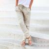 Palazzo Pants for Women Plus Size Pants for Women Teacher Outfits for Women Plus Size Linen Sets for Women White Trousers Women White Linen Women,Khaki,3X-Large view 2