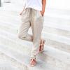 Palazzo Pants for Women Plus Size Pants for Women Teacher Outfits for Women Plus Size Linen Sets for Women White Trousers Women White Linen Women,Khaki,3X-Large view 4