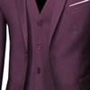 MenS Slim Fit Suit Tuxedo Set One Button 3-Piece Blazer Dress Business Wedding Party Jacket Vest & Pant (XL-cm,Purple) view 4