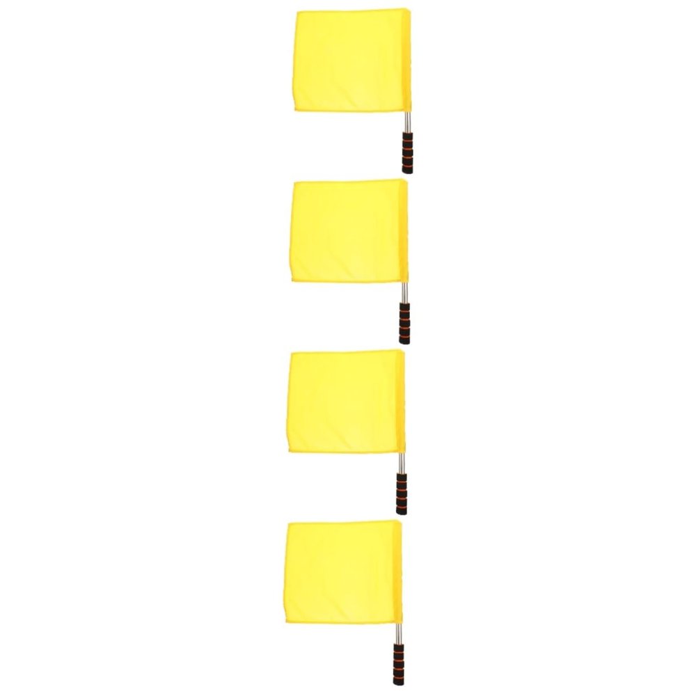 BESPORTBLE 4pcs Yellow Football Penalty Flags Sports Waving Flags for Racing and Referees