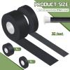 Gemscream 12 Pcs 30 ft Lacrosse Stick Tape 1 Inch 1/2 Inch Non-precut Cotton Sweat Absorbent Bat Grip Tape for Lacrosse Baseball Bats (Black) view 2
