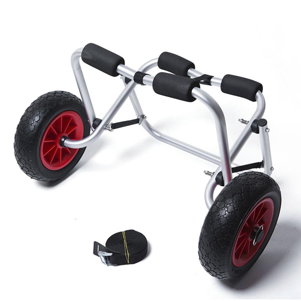 XLTEAM Kayak Canoe Trolley, Foldable Boat Canoe Cart Carrier, Solid PU Wheel, Load Capacity 80KG, for Moving Surfboards Wooden Boards Metal Boards Kayaks