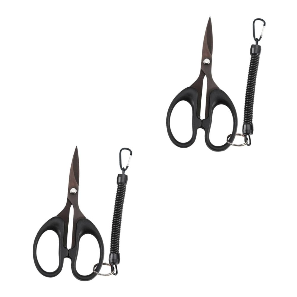 BESPORTBLE 2pcs Compact Fishing Scissor Multi-function Portable Shear for Cutting Braided Lines Pe Fishing Line and Baits Non-skid Design for Easy Handling and Long-term Use