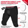 Exxact Sports Battle 7-Pad Adult Football Girdle for Men with Cup Pocket, Lightweight Padded Compression Shorts with Integrated Ultra Flex Pads, Men's Girdle Football (Black, AS) view 3