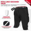 Exxact Sports Battle 7-Pad Adult Football Girdle for Men with Cup Pocket, Lightweight Padded Compression Shorts with Integrated Ultra Flex Pads, Men's Girdle Football (Black, AS) view 4