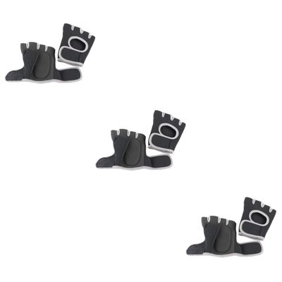 BESPORTBLE 3pairs Mens Workout Gloves Grey Half Finger Gloves Enhanced Grip Sports for Fitness Gym Barbell Weightlifting