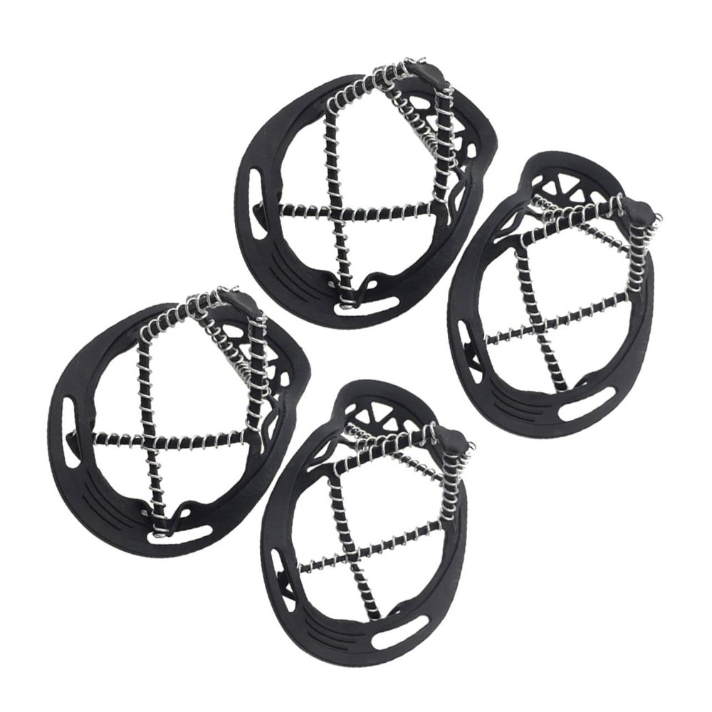 BESPORTBLE 2pairs Outdoor Silicone Traction Cleats Non-Slip Spring Crampons for Ice and Snow for Walking Jogging Hiking Made Silicone
