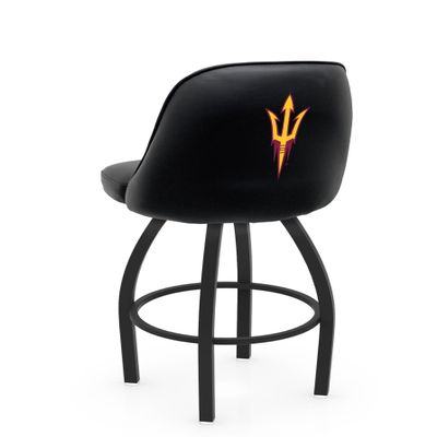 L048 Logo Grizzly Arizona State Swivel Bar Stool with Pitchfork Logo
