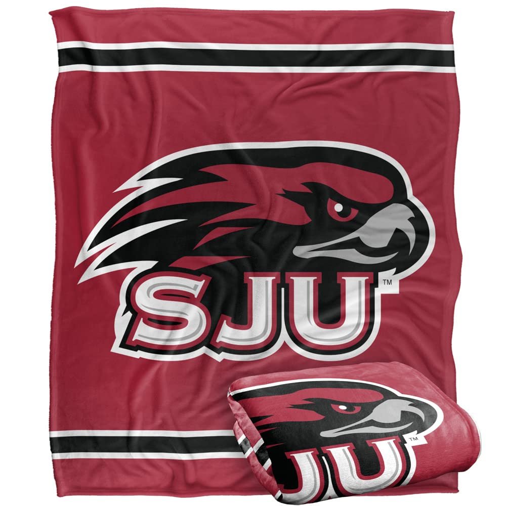Saint Joseph's University Hawks Blanket, 50" x 60", Primary Logo Stripes, Silky Touch Super Soft Throw