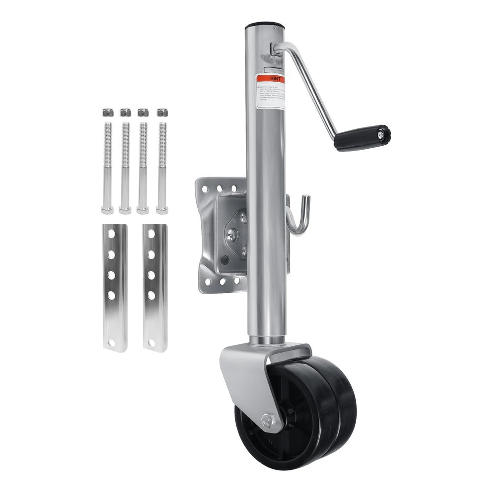 1200LBS Trailer Jack with Double Wheels, 12'' Lift, Heavy Duty Boat Trailer Mover, Boltable Trailer Jack for RV Boat