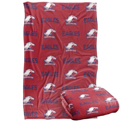 American University Blanket, 36"x58" Logo Pattern Silky Touch Super Soft Throw Blanket